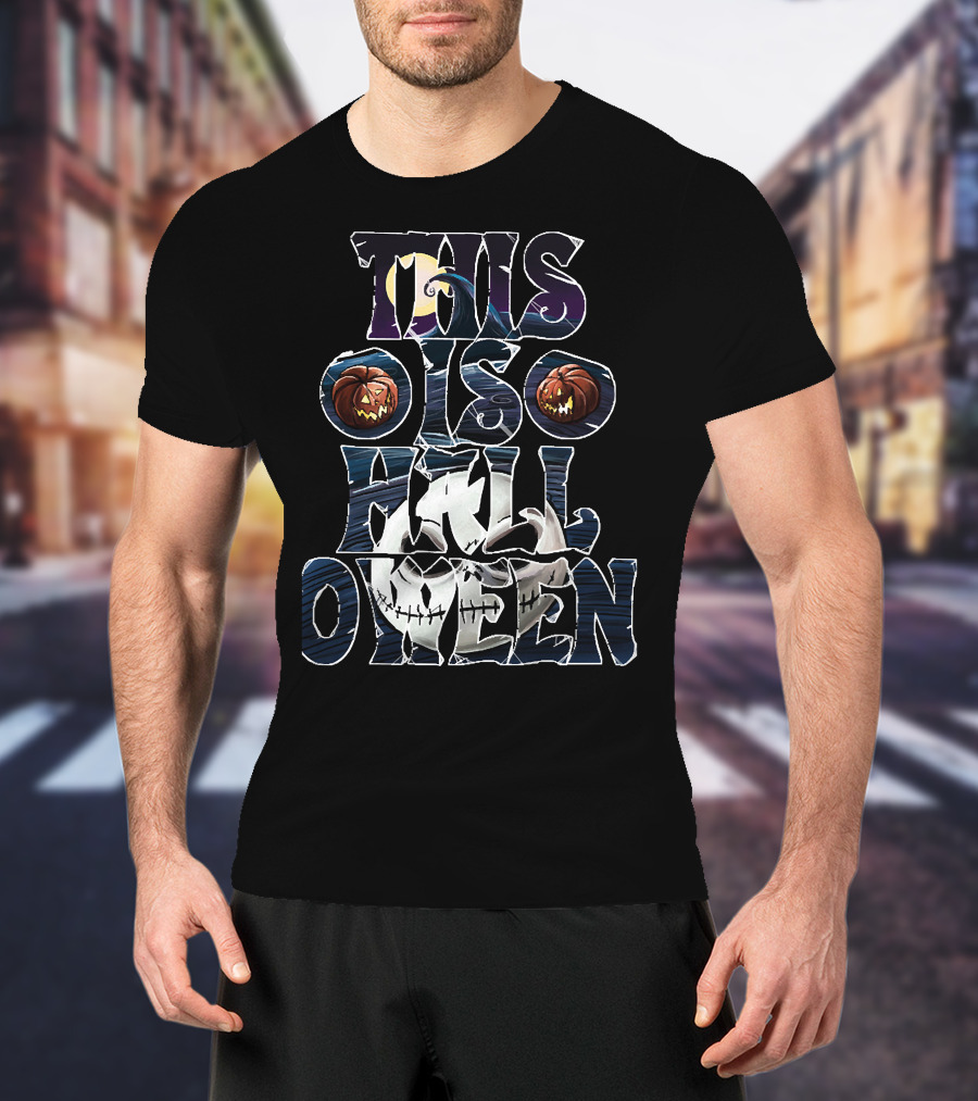 This Is Halloween Pumpkin And Moon Jack Skellington Face T-Shirt