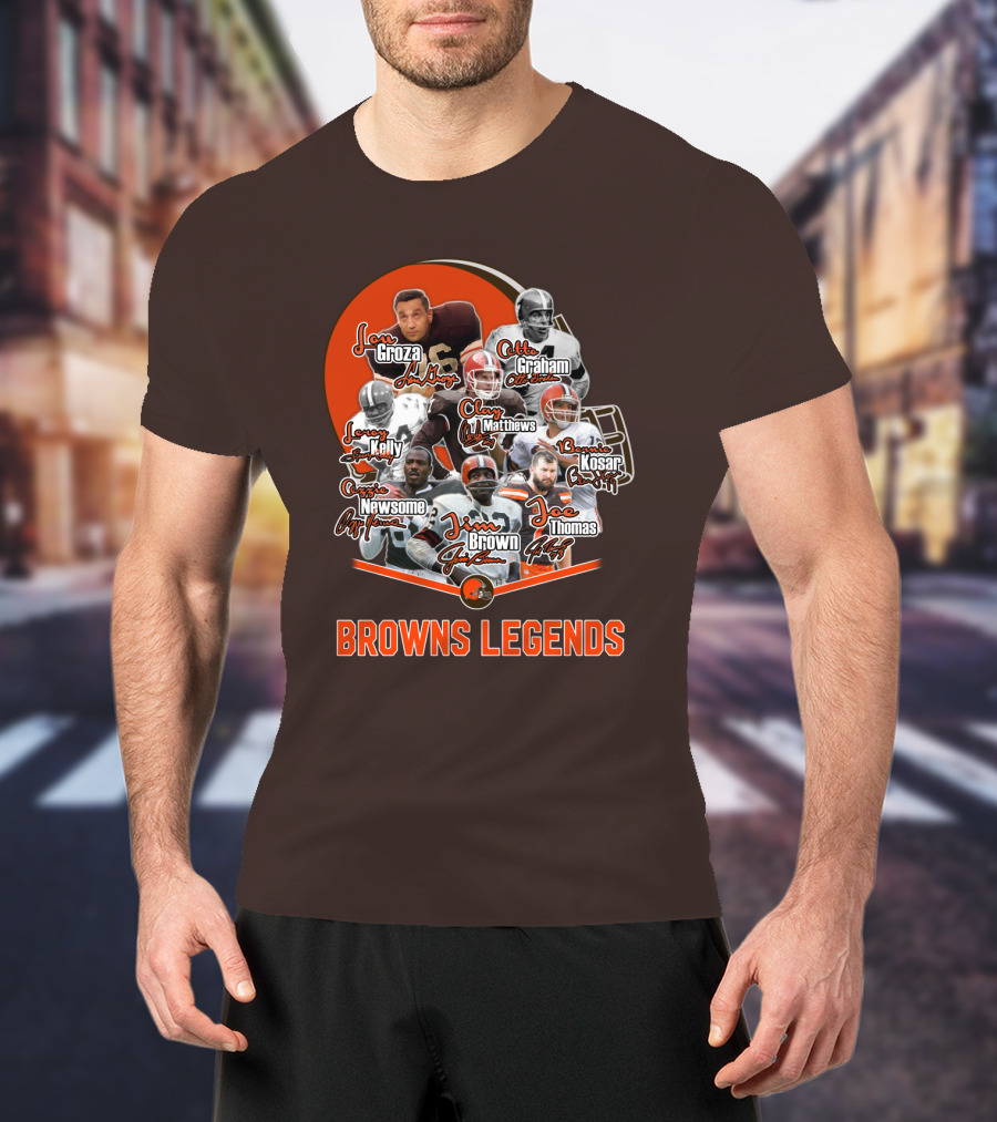 Browns Legends Lou Groza Jim Brown Otto Graham Legendary Players T-Shirt