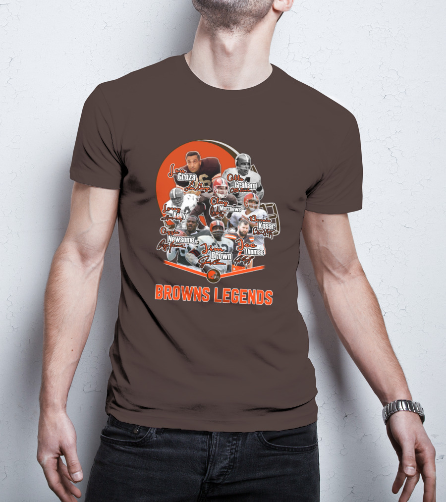 Browns Legends Lou Groza Jim Brown Otto Graham Legendary Players T-Shirt