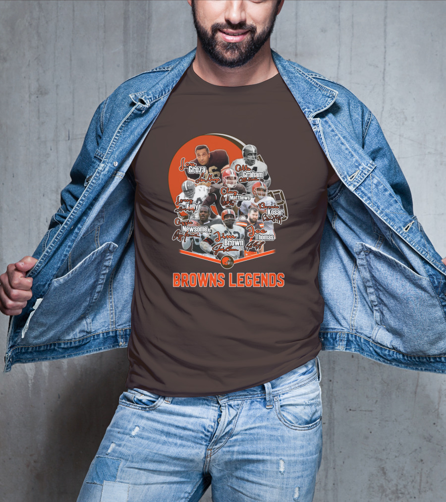 Browns Legends Lou Groza Jim Brown Otto Graham Legendary Players T-Shirt