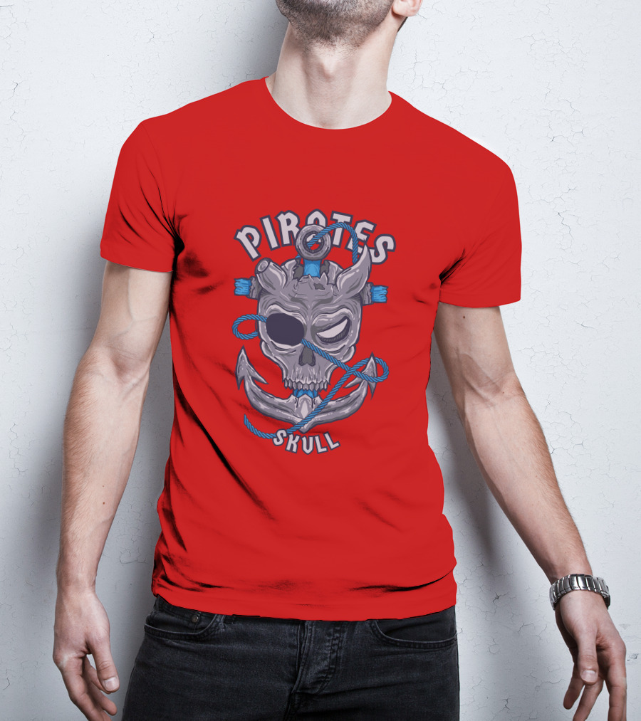 Pirates Skull Pirates Of The Caribbean Anchor Rope T-Shirt