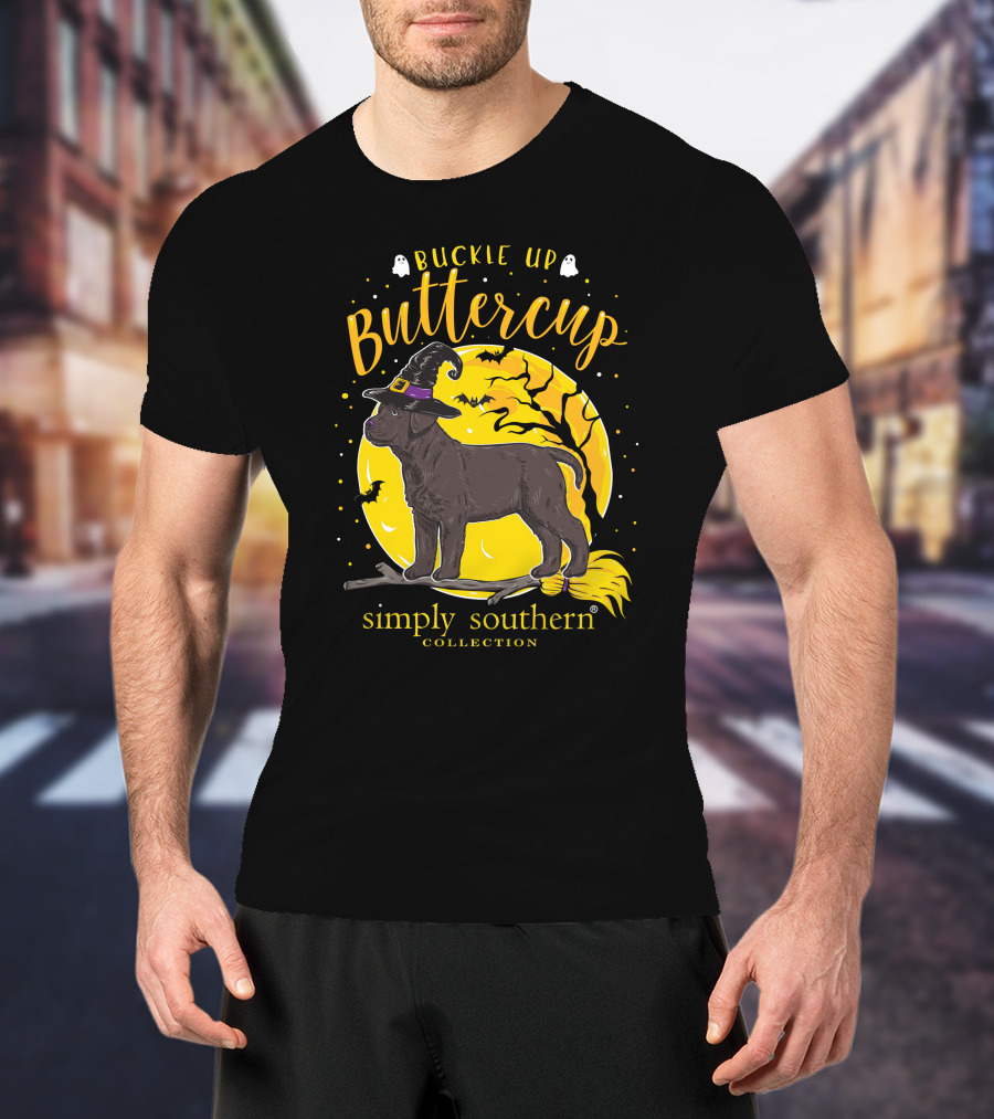 Buckle Up Buttercup Simply Southern Hocus Pocus Witches And Bats Moon T-Shirt