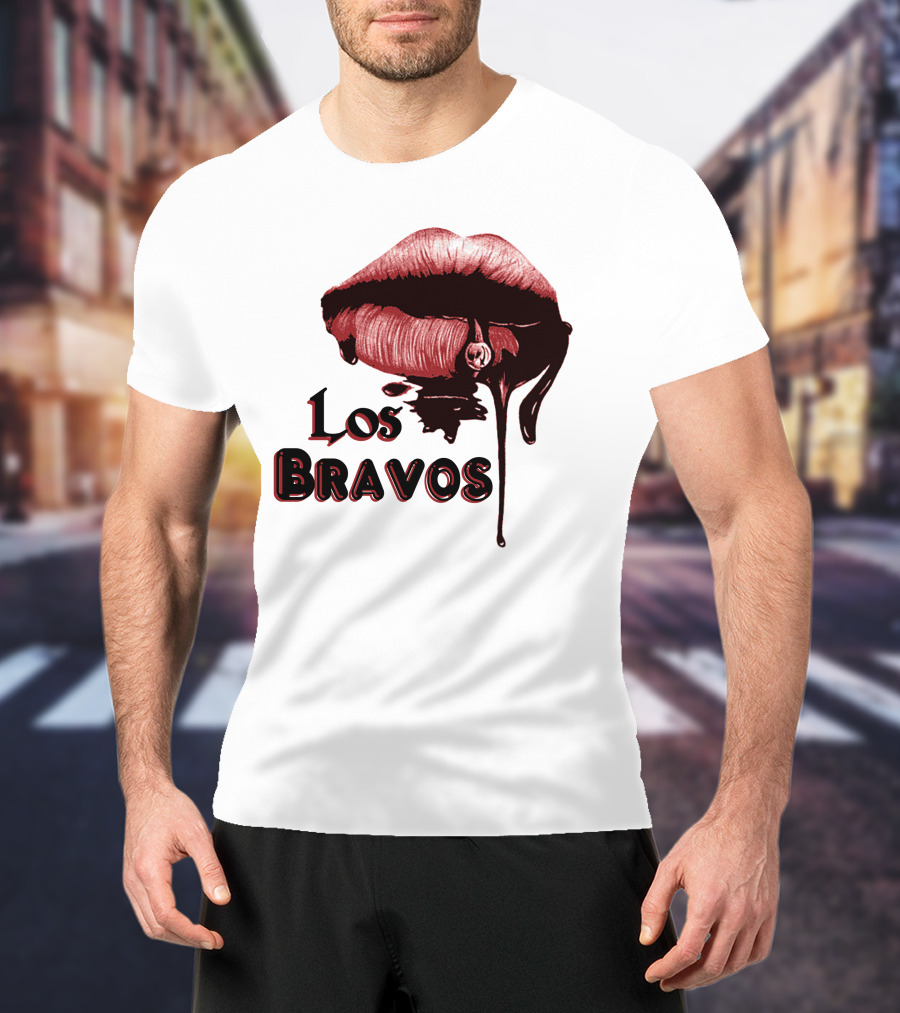 Los Bravos Red Lips Dripping T-Shirt