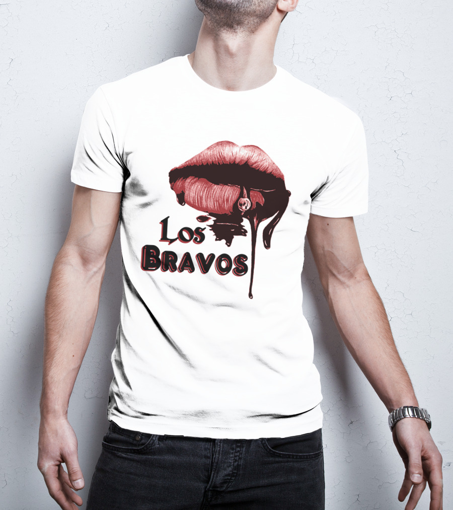 Los Bravos Red Lips Dripping T-Shirt