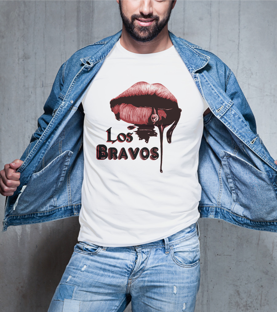 Los Bravos Red Lips Dripping T-Shirt