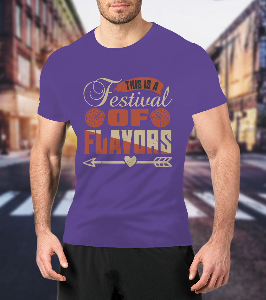 This Is A Festival Of Flavors Arrow Heart And Pepperoni Icons T-Shirt