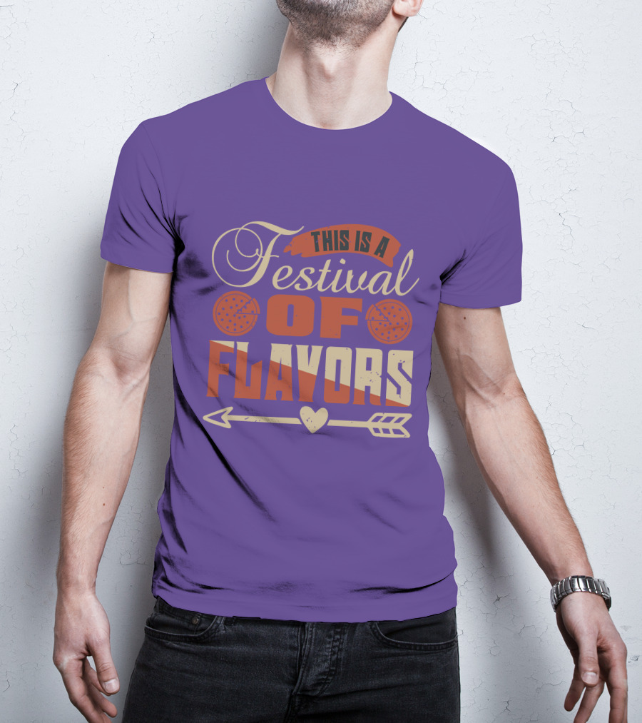 This Is A Festival Of Flavors Arrow Heart And Pepperoni Icons T-Shirt