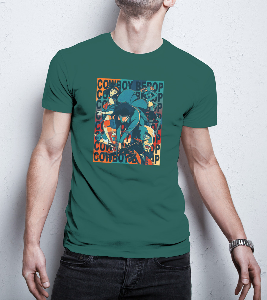 Cowboy Bebop Spike Spiegel Faye Valentine Jet Black Anime Characters T-Shirt