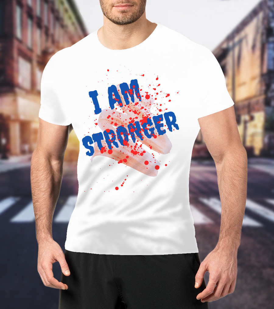 I Am Stronger Blood Splatter Hot Dog T-Shirt