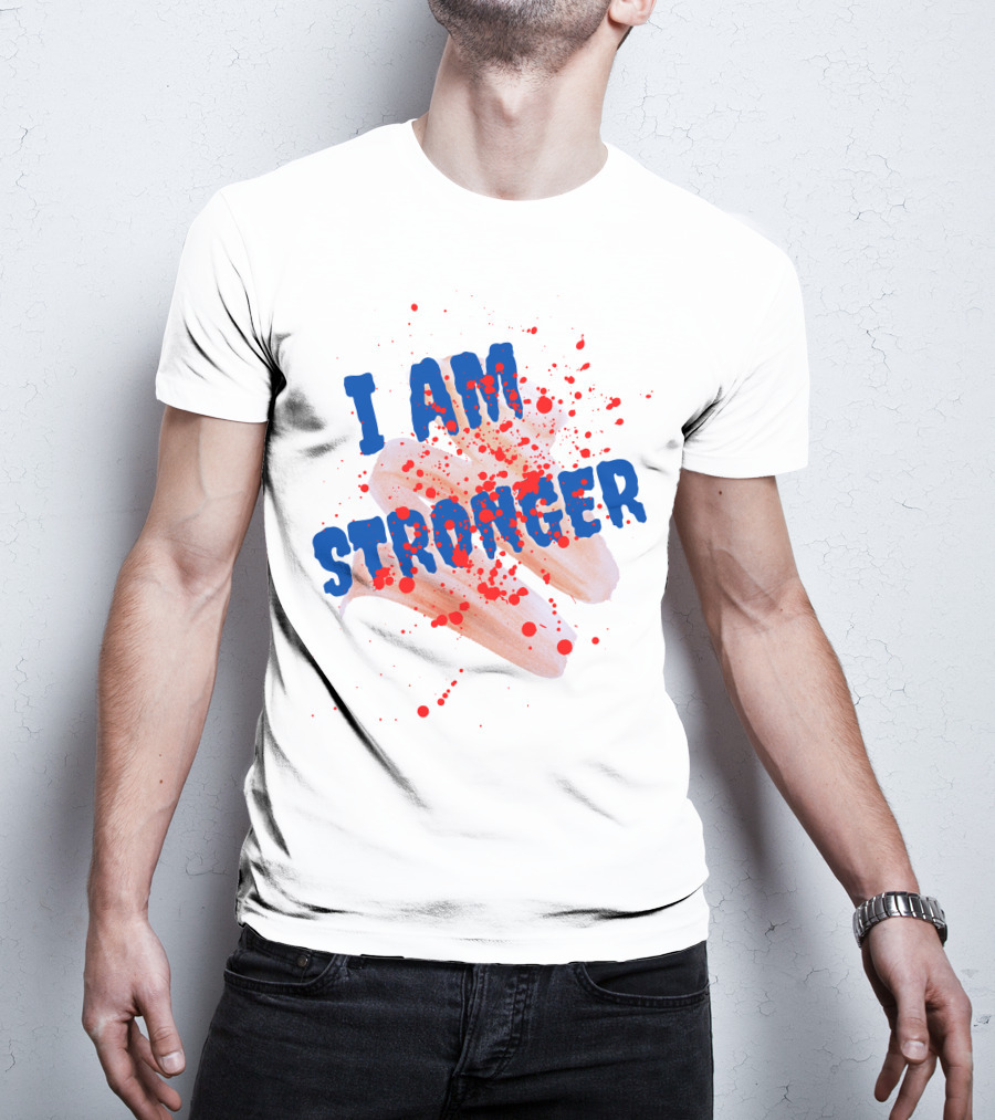 I Am Stronger Blood Splatter Hot Dog T-Shirt