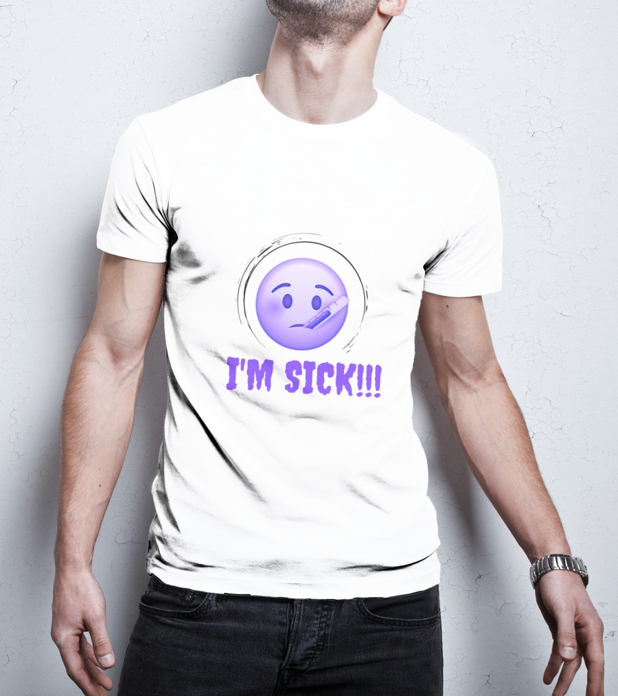 I'M SICK Emoji Face With Thermometer T-Shirt