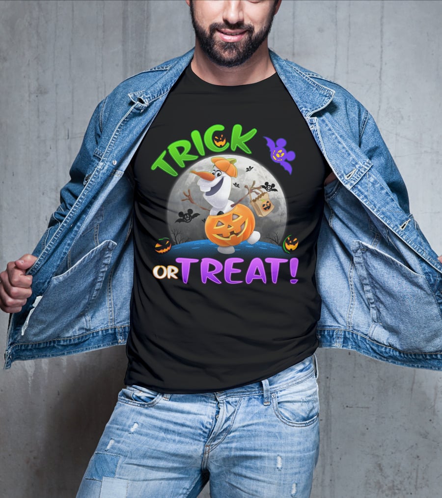 Trick Or Treat Halloween Olaf Pumpkin Moon T-Shirt