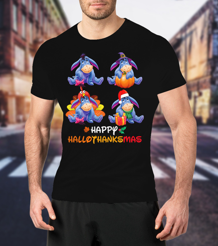Eeyore Happy Hallowthanksmas T-Shirt