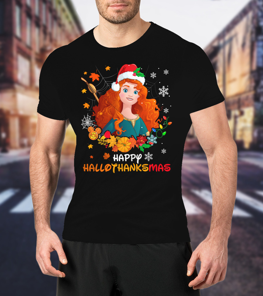 Happy Hallothanksmas Merida Holiday Fusion T-Shirt
