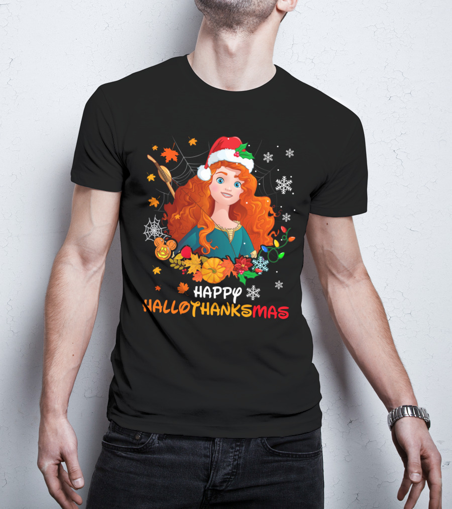Happy Hallothanksmas Merida Holiday Fusion T-Shirt
