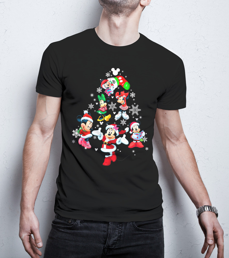 Minnie Mouse Christmas Festive Snowflake Holiday Disney Icon Collection T-Shirt