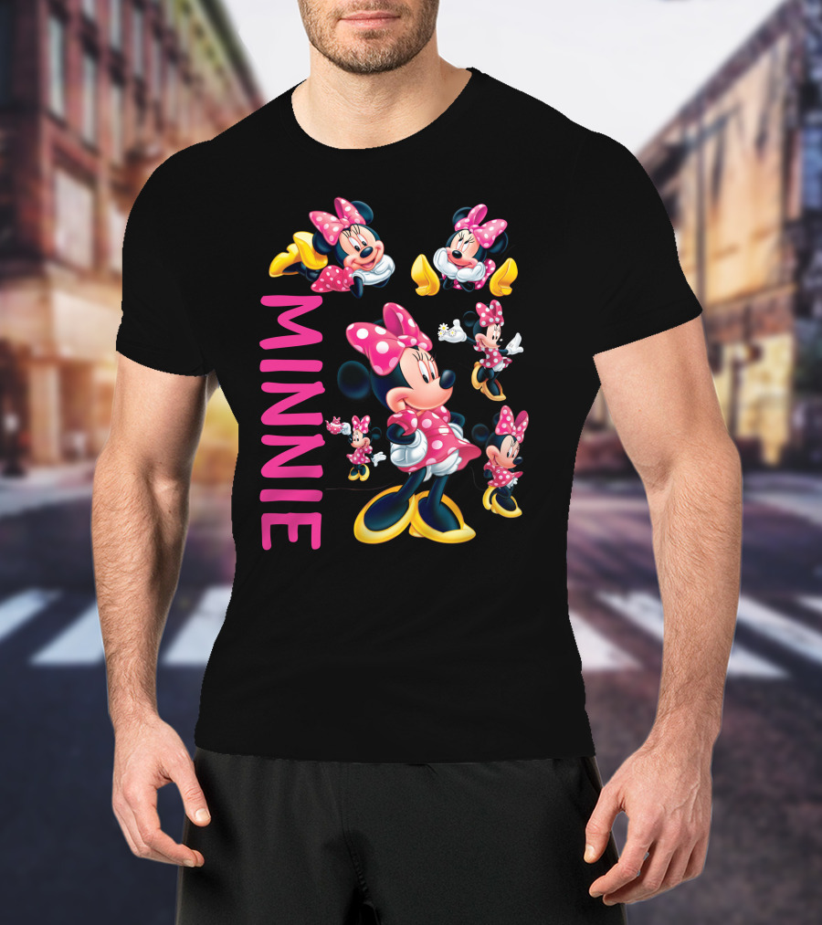 Minnie Mouse Pink Polka Dot Bow And Yellow Shoes T-Shirt