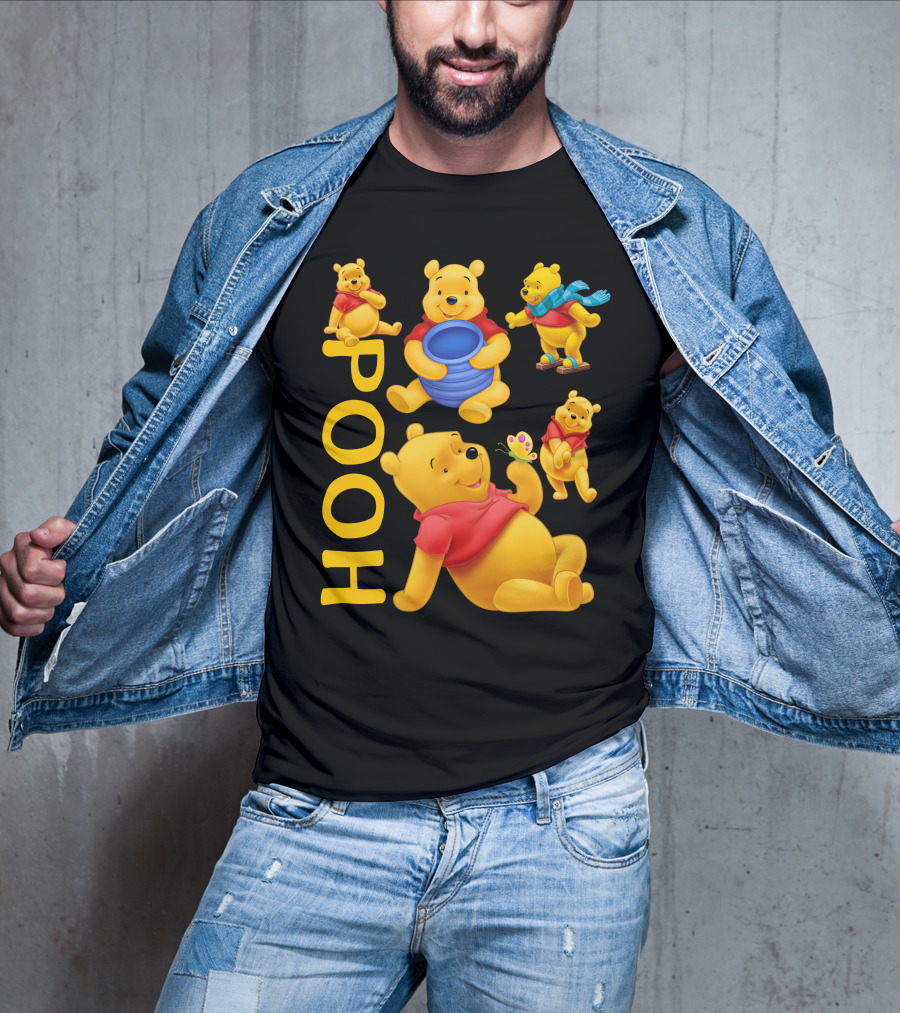 Pooh With Honey Pot And Playful Poses T-Shirt