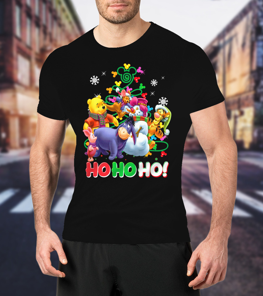 Winnie The Pooh Christmas Ho Ho Ho With Friends T-Shirt