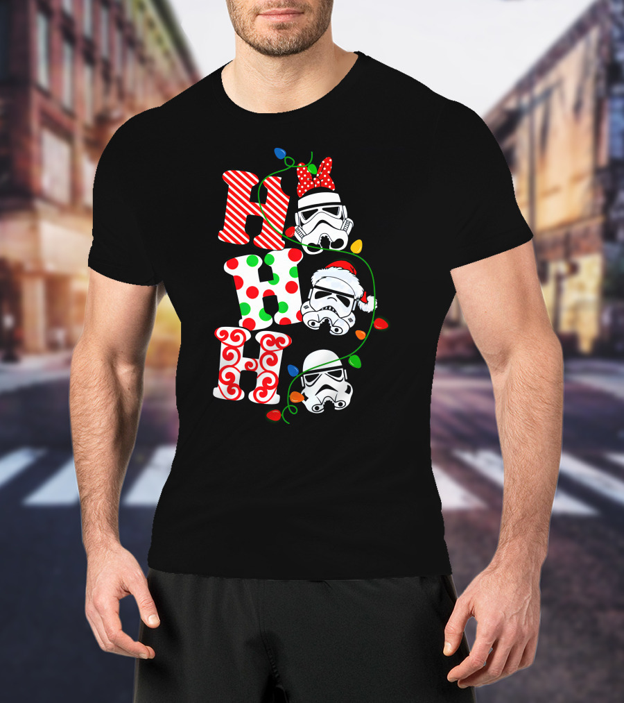Ho Ho Ho Star War Stormtrooper Christmas Lights T-Shirt