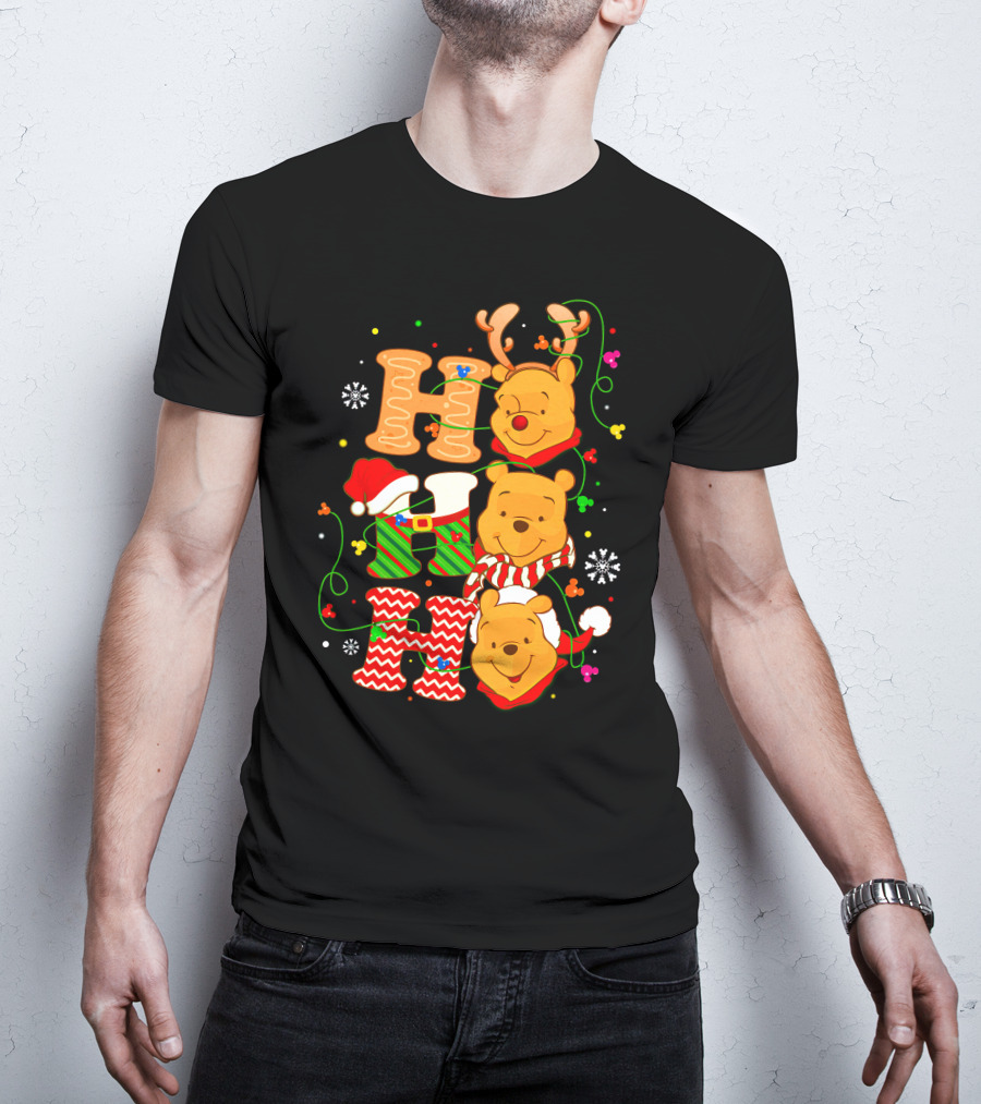 Ho Ho Ho Pooh Bear Christmas Holiday Cheer T-Shirt