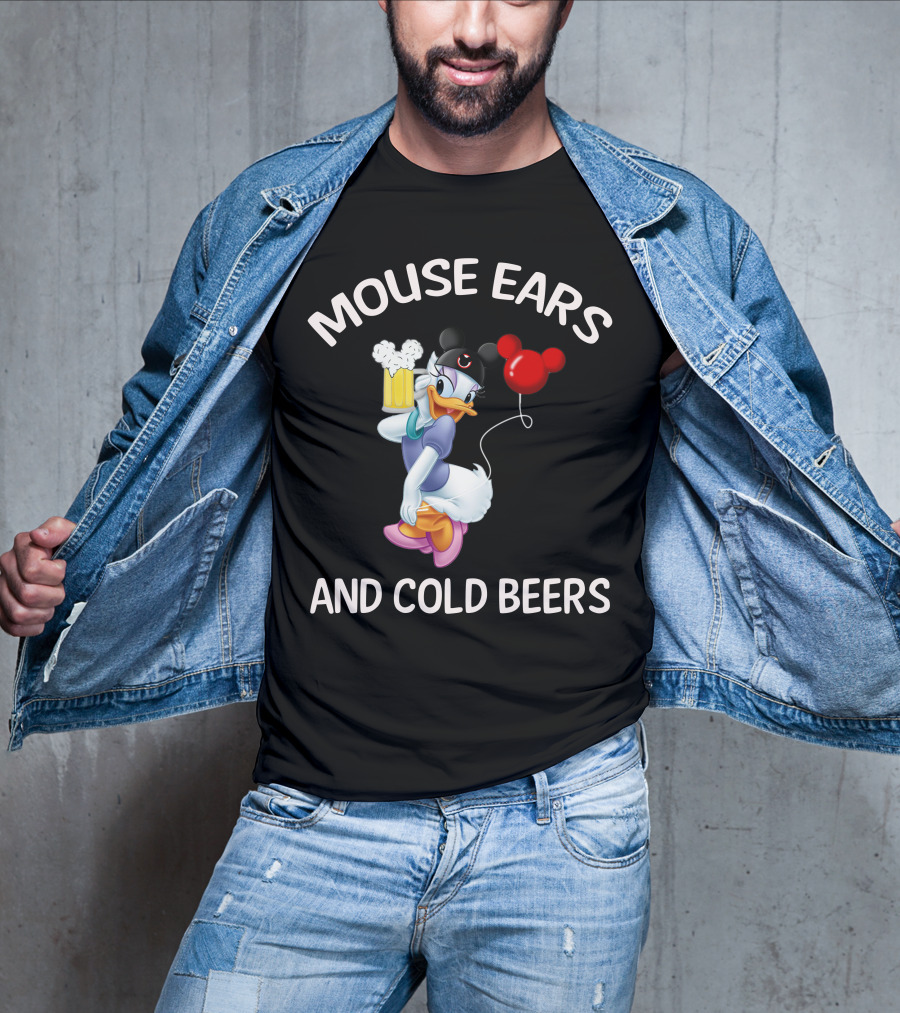 Mouse Ears And Cold Beers Daisy Duck Balloon And Beer Cartoon T-Shirt