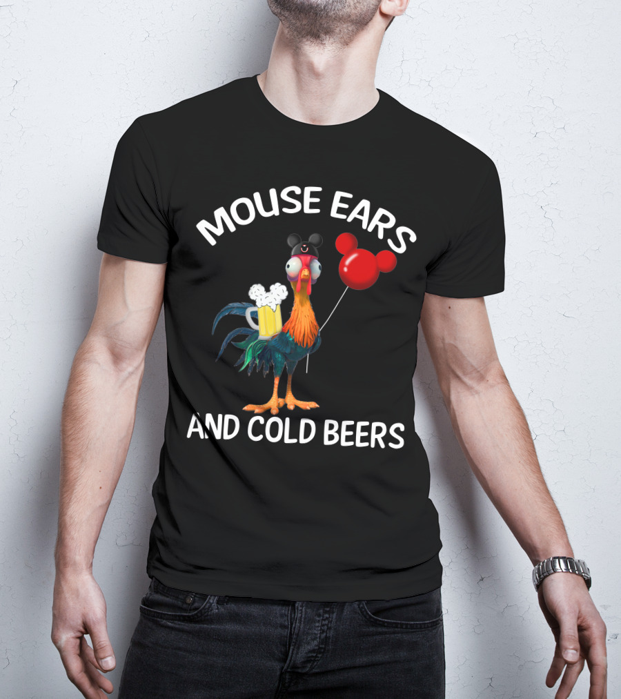 Mouse Ears And Cold Beers Heihei Balloon Beer Rooster T-Shirt