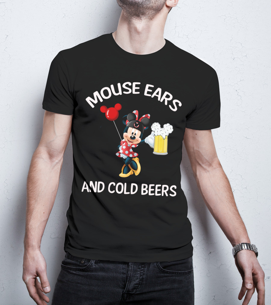 Minnie Mouse Ears And Cold Beers Balloon And Mug T-Shirt