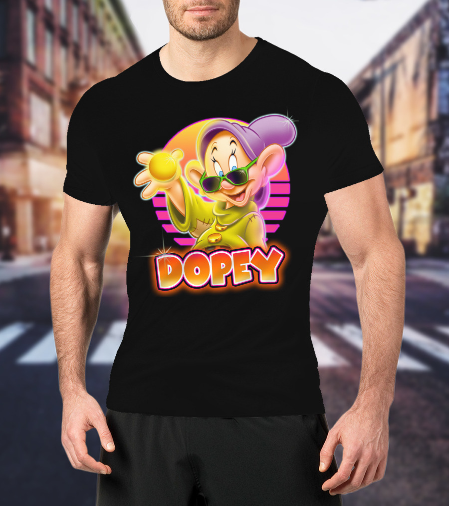 Dopey Retro Sunglasses Glow Neon Style T-Shirt