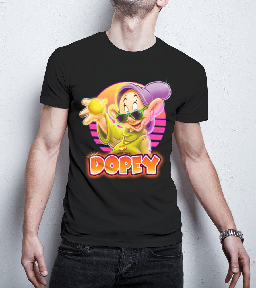 Dopey Retro Sunglasses Glow Neon Style T-Shirt