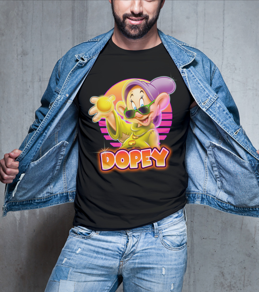 Dopey Retro Sunglasses Glow Neon Style T-Shirt
