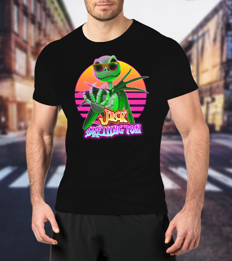 Jack Skellington Retro Neon Style T-Shirt