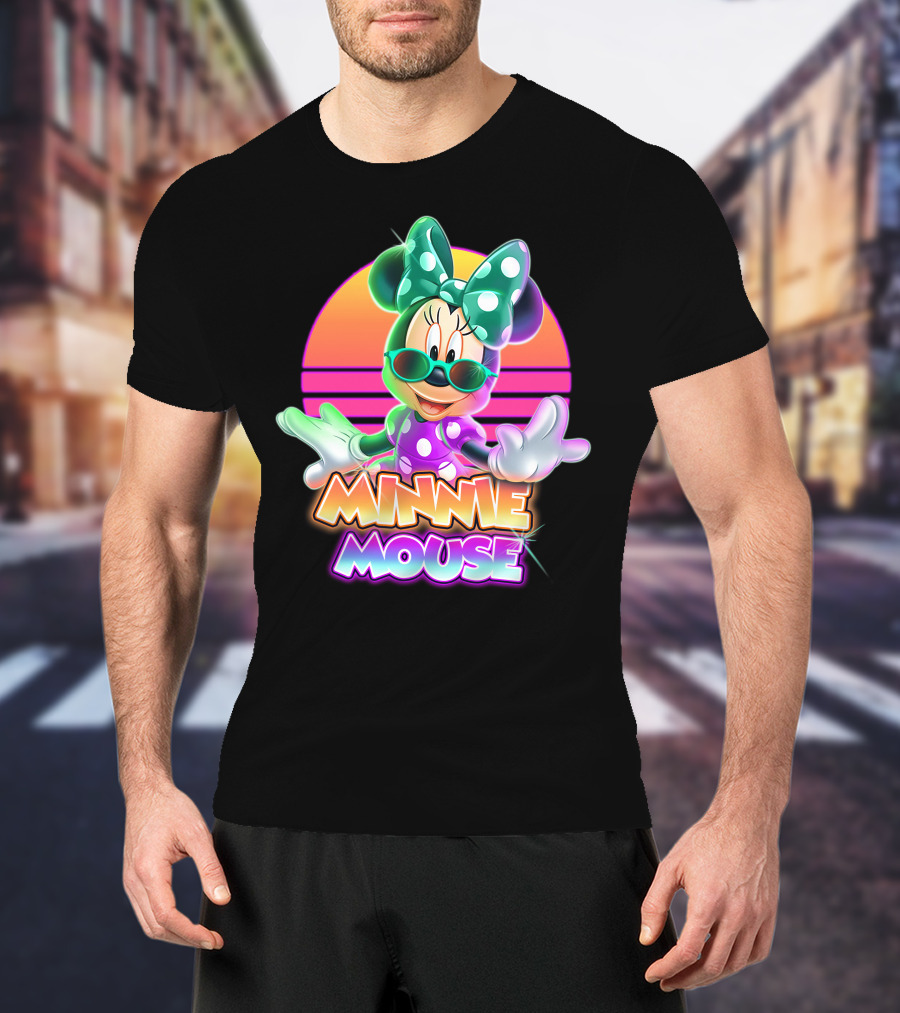 Minnie Mouse Retro Sunset Neon Style T-Shirt