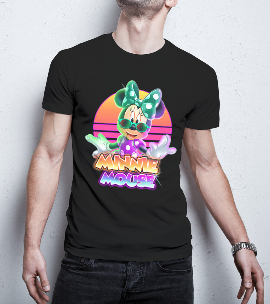 Minnie Mouse Retro Sunset Neon Style T-Shirt