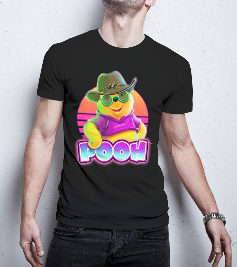Pooh Retro Cool Style With Hat And Sunglasses T-Shirt