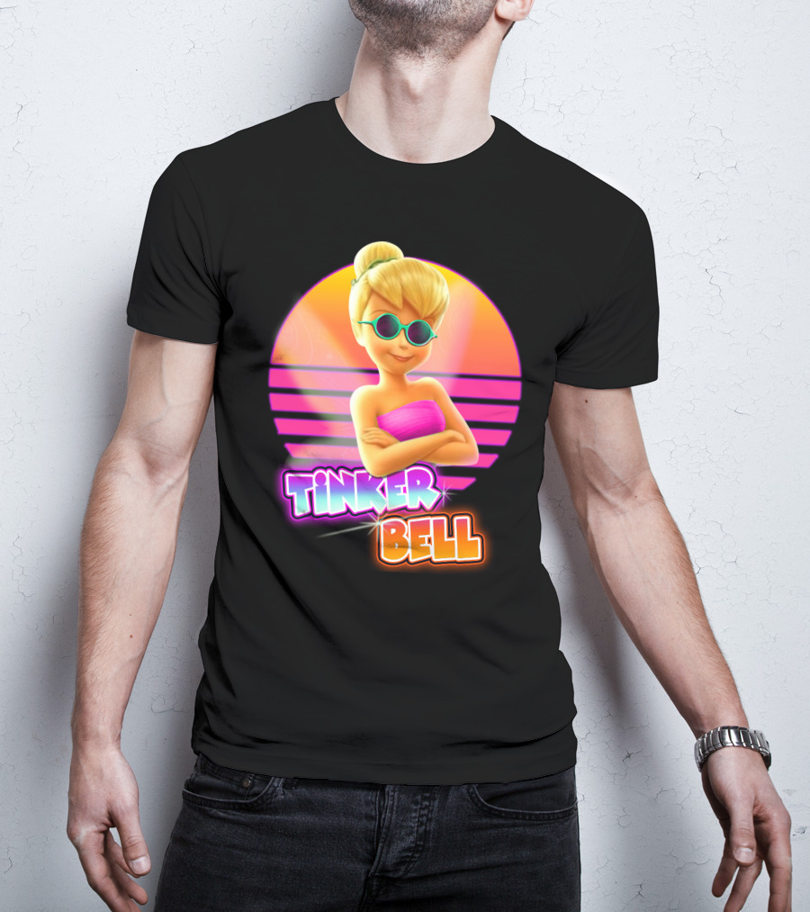 Tinker Bell 80S Retro Sunset Style T-Shirt