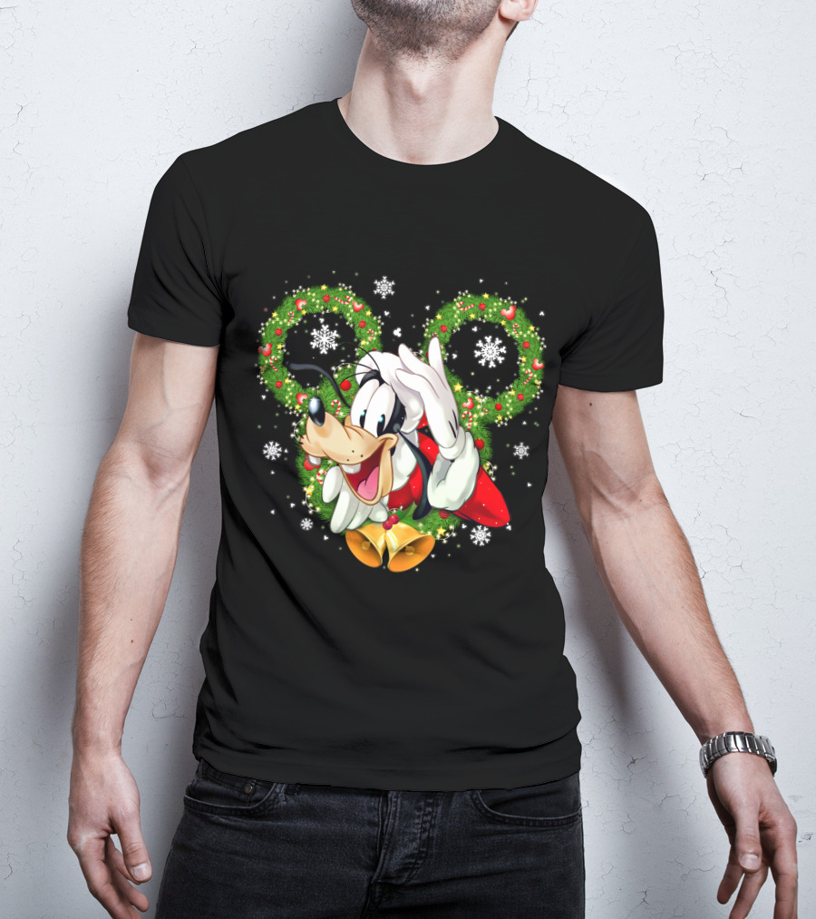 Goofy Christmas Holiday Cheer With Wreaths And Bells T-Shirt