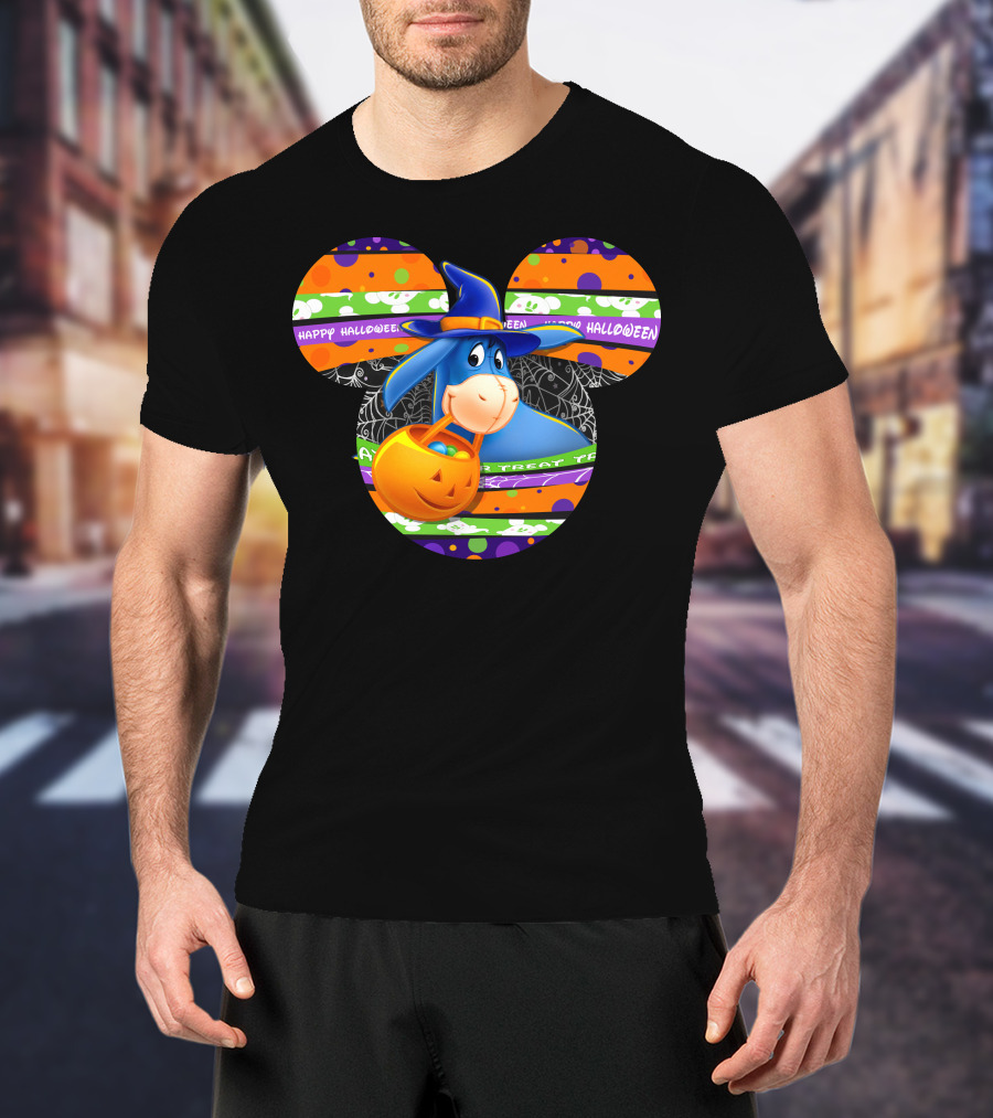 Eeyore Halloween Mickey Mouse Pumpkin Treat Happy Halloween T-Shirt