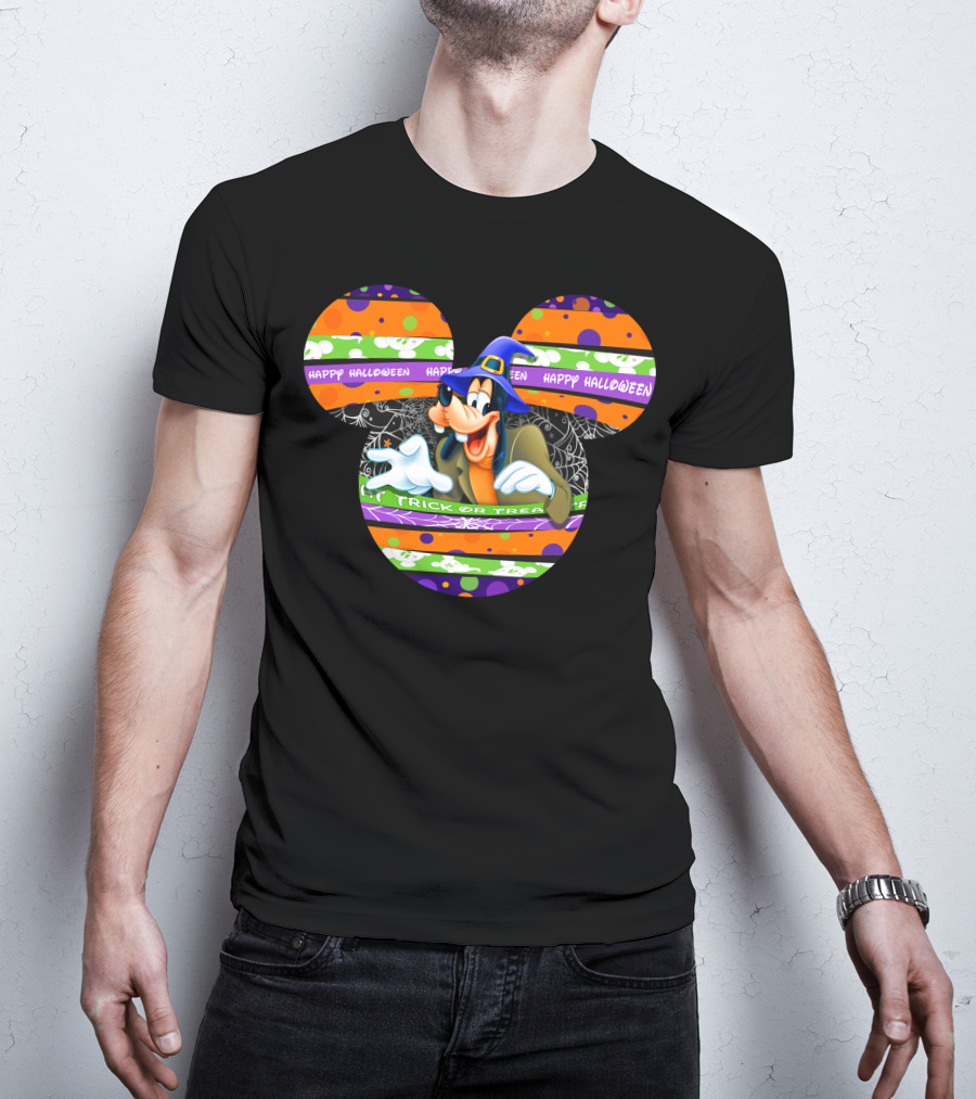 Goofy Happy Halloween Trick Or Treat Mickey Hat T-Shirt
