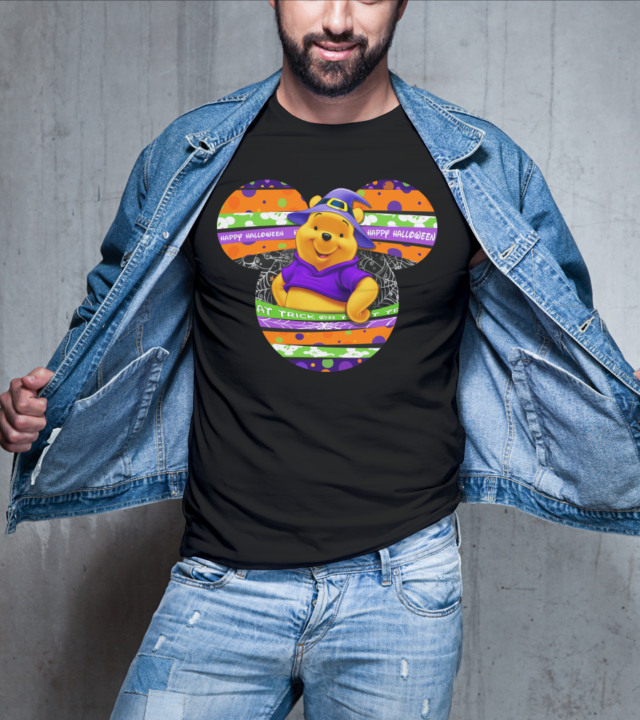 Winnie The Pooh Halloween Trick Or Treat Happy Halloween Mickey Ears T-Shirt