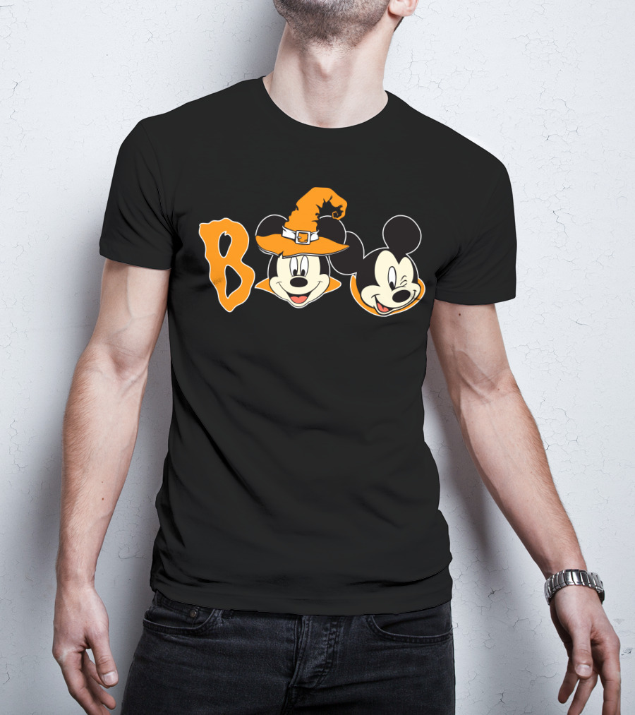 Boo Halloween Mickey Mouse Witch Hat T-Shirt