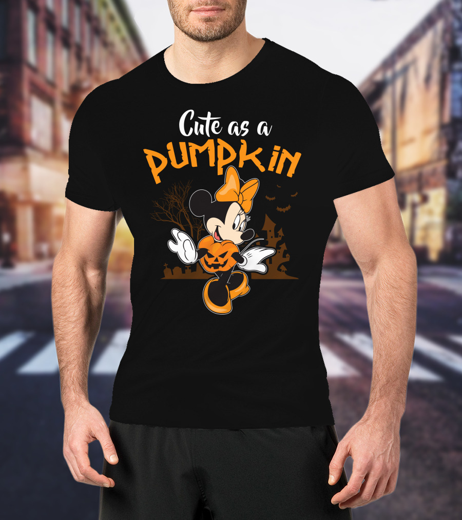 Cute As A Pumpkin Halloween 12 Minnie Mouse T-Shirt