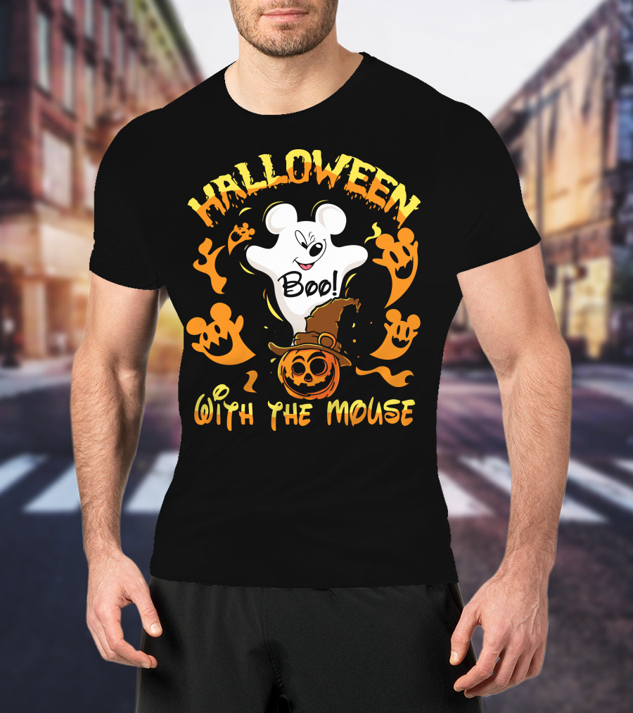 Halloween 21 Boo With The Mouse Ghost And Pumpkin Party T-Shirt