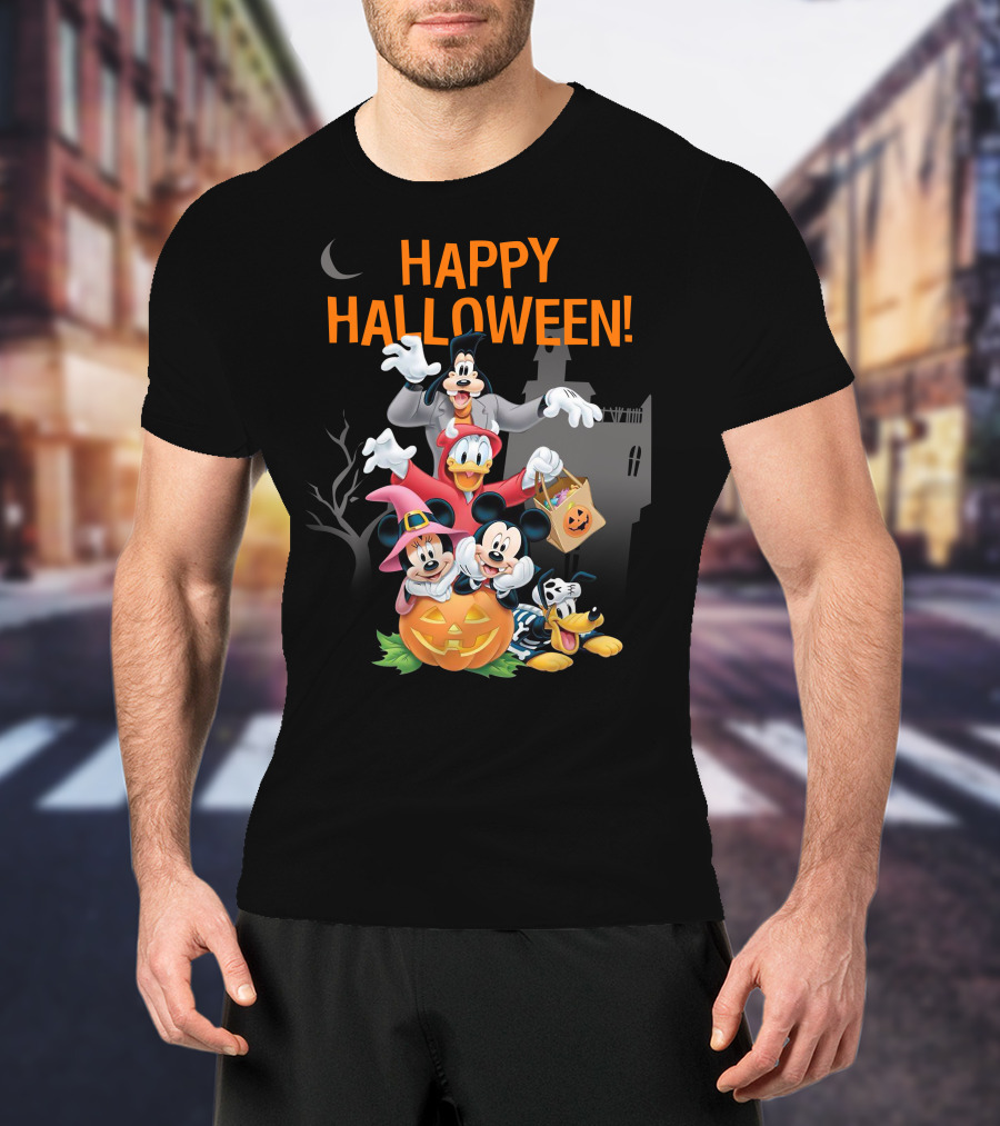 Happy Halloween 28 Mickey Donald Goofy Minnie Pluto T-Shirt