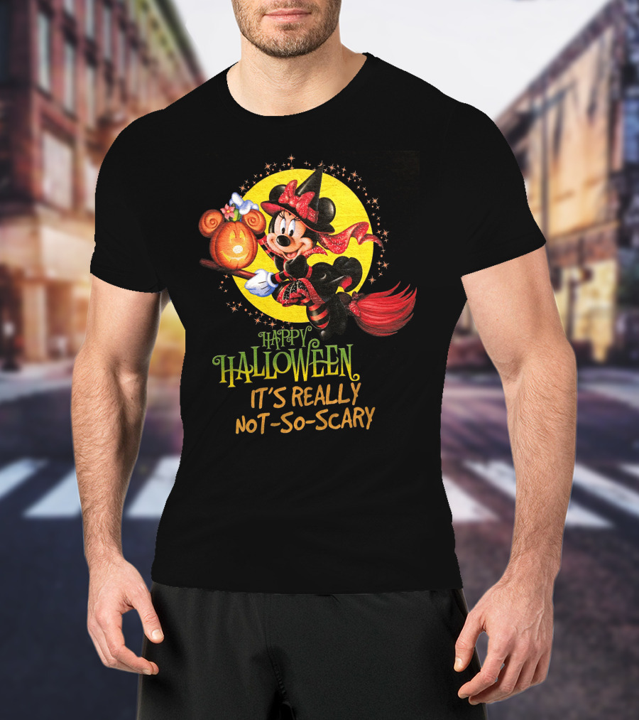 Happy Halloween It's Really Not-So-Scary Minnie Mouse Broomstick Potion Mickey Pumpkin T-Shirt