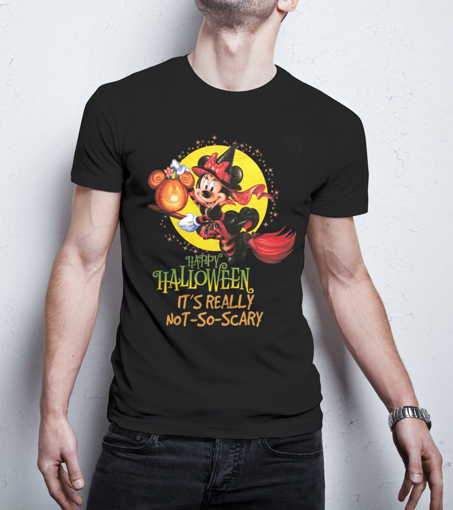 Happy Halloween It's Really Not-So-Scary Minnie Mouse Broomstick Potion Mickey Pumpkin T-Shirt