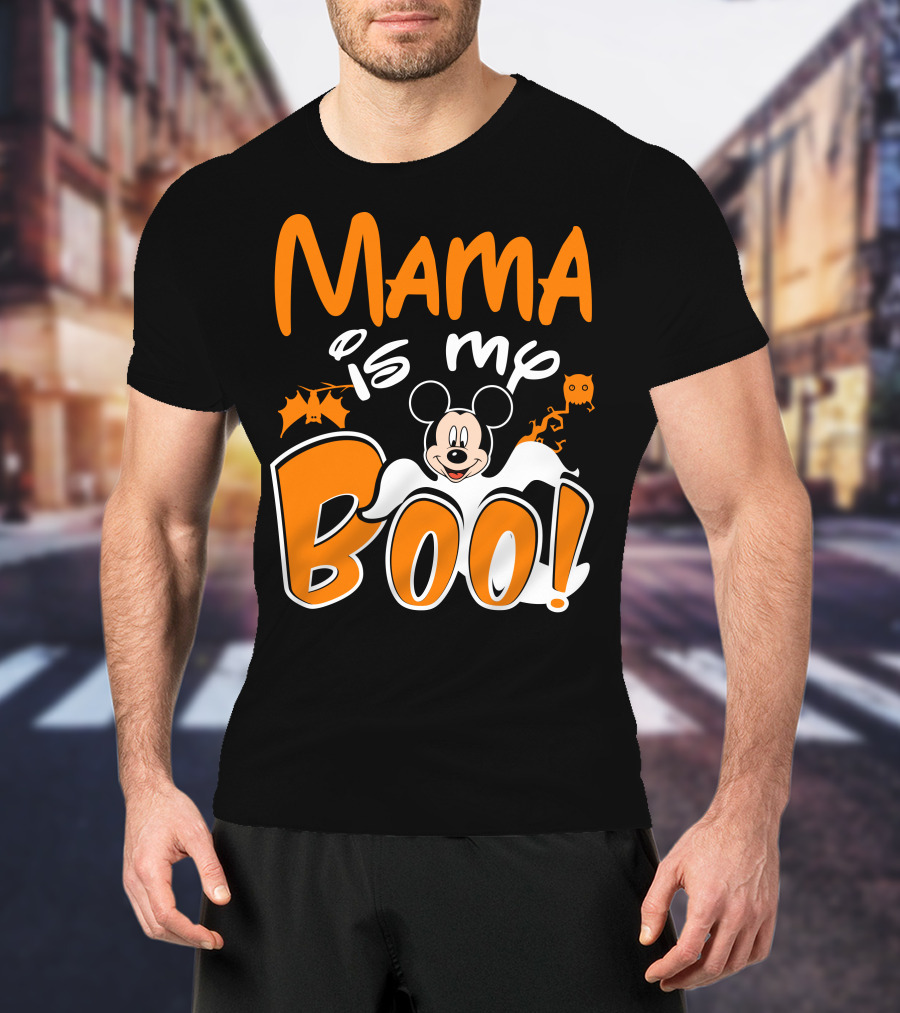 Mama Is My Boo Halloween Mickey Mouse Ghost T-Shirt