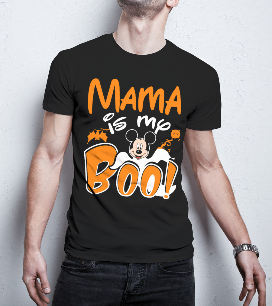 Mama Is My Boo Halloween Mickey Mouse Ghost T-Shirt