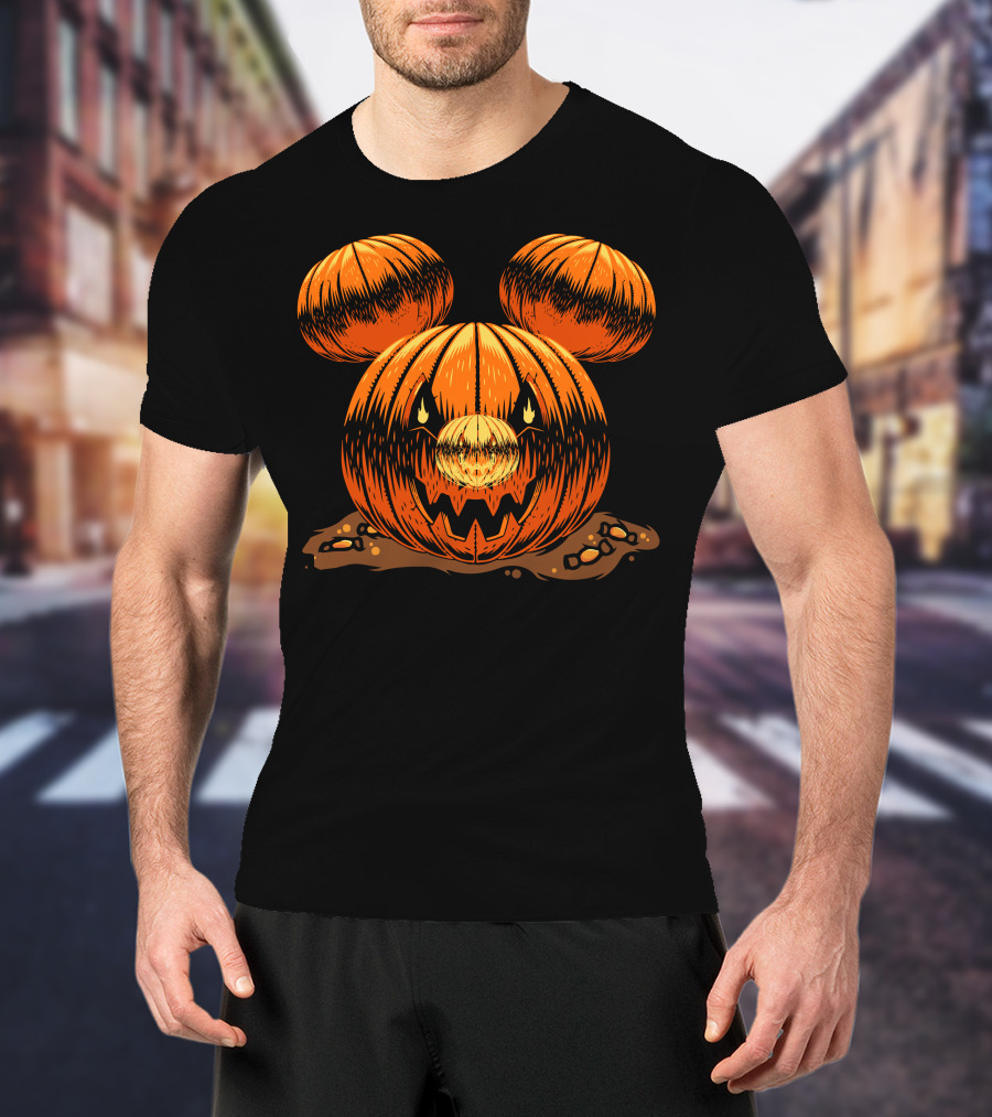 Halloween 76 Pumpkin Mouse Ears Jack-O'-Lantern T-Shirt