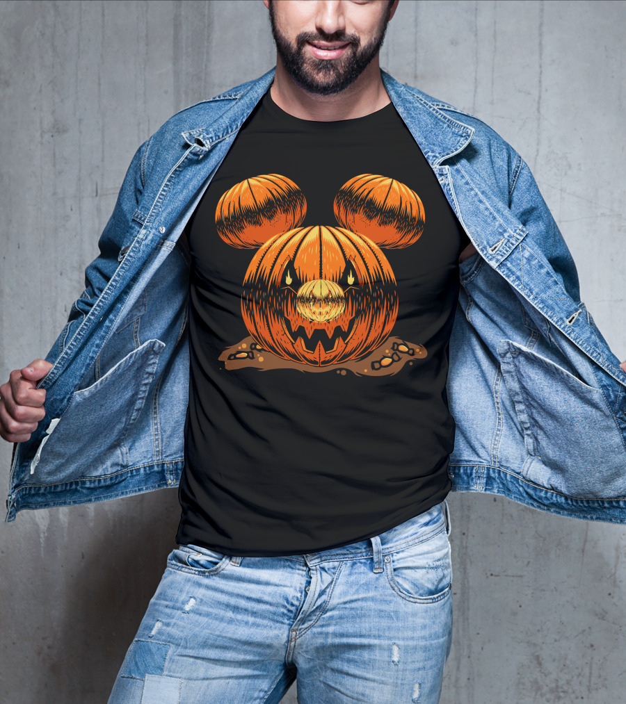 Halloween 76 Pumpkin Mouse Ears Jack-O'-Lantern T-Shirt